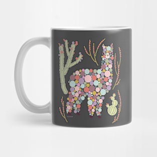 Pretty Alpaca Animal Dots Bubbles Circles Cactus Graphic Design Mug